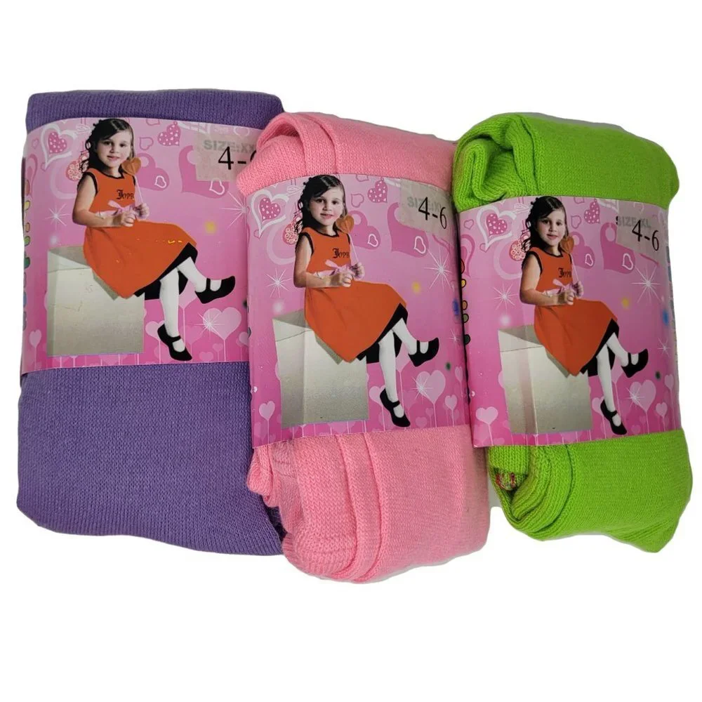 Bundle of Girls' Winter / School Tights, Variety of Colors, 3 pairs, size 4-6